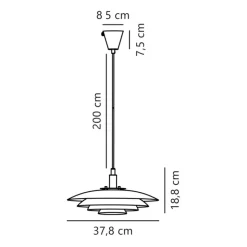 nordlux Retrofit Pendelleuchte BRETAGNE 38 cm weiß