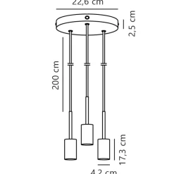 nordlux Retrofit Pendelleuchte PACO 3-flg messingfarbig