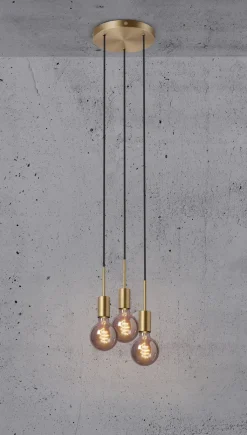 nordlux Retrofit Pendelleuchte PACO 3-flg messingfarbig