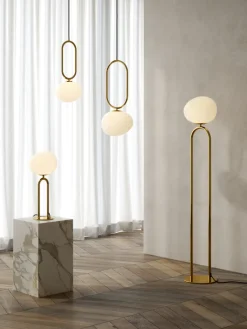 nordlux Retrofit Stehlampe SHAPES 1-flg messingfarbig