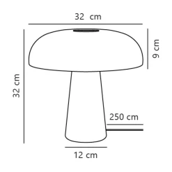 nordlux Retrofit Tischlampe GLOSSY 32 cm weiß