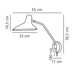 nordlux Retrofit Wandleuchte DARCI 23 cm schwarz