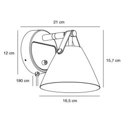 nordlux Retrofit Wandleuchte STRAP 16,5 cm weiß