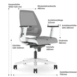 Nowy Styl Drehstuhl KENARI weiß/ grau