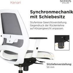 Nowy Styl Drehstuhl KENARI weiß/ grau