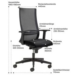 Nowy Styl Drehstuhl mit Armlehnen Bezug Sempre