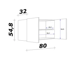 QUARTIER Oberschrank MEGGIE 80 x 54 x 32 cm weiß