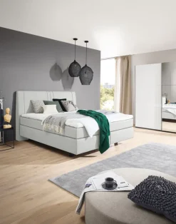 Ole Gunderson Boxspringbett FENSON KOPENHAGEN 180 x 200 cm hellgrau