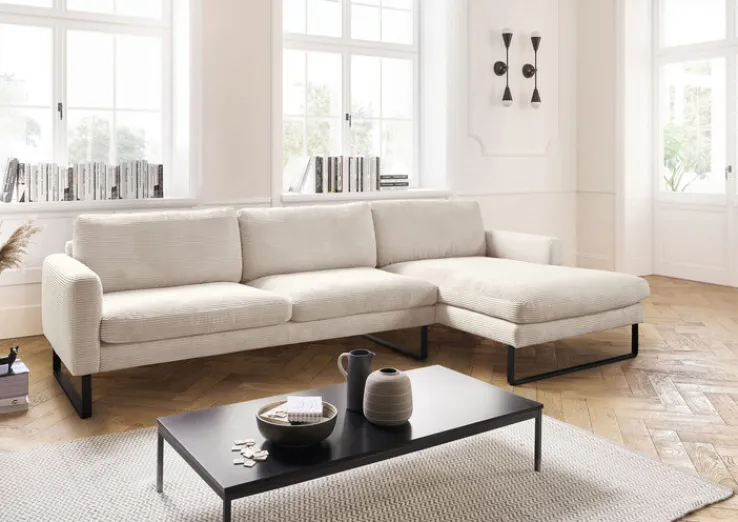 Ole Gunderson Ecksofa ROMA 298 x 154 cm Cord nature