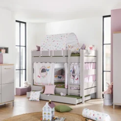 Kinder PAIDI Etagenbett TIAGO grau