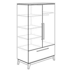 Kinder PAIDI Kinder-Drehtürenschrank STEN grau/ braun