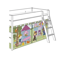 Kinder PAIDI Kindervorhang TIAGO 2er Set grün/ mehrfarbig