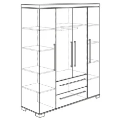 Kinder PAIDI Kleiderschrank KIRA Kreideweiß/ Eiche-Nautik