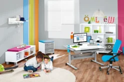 Kinder PAIDI Schreibtisch TABLO Kreideweiß/ Azurblau