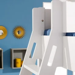 Kinder PAIDI Spielbett TIAGO mit Rutsche und Leiter weiß