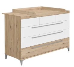 PAIDI Wickelkommode REMO Bordeaux-Eiche/ Kreideweiß