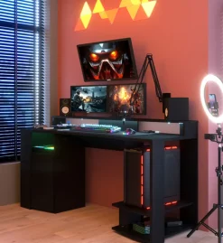 Parisot Gamertisch mit LED Beleuchtung schwarz