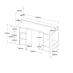 Parisot Gamertisch und Regal mit LED Beleuchtung schwarz