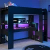 Kinder Parisot Gaming-Hochbett mit LED Beleuchtung schwarz