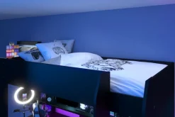 Kinder Parisot Gaming-Hochbett mit LED Beleuchtung schwarz