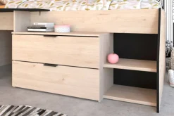 Kinder Parisot Halbhohes Hochbett MILKY 2 braun/schwarz