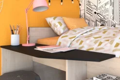 Kinder Parisot Halbhohes Hochbett MILKY 2 braun/schwarz