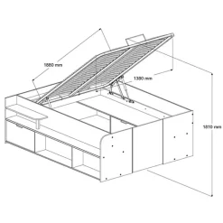 Kinder Parisot Halbhohes Hochbett TRAVEL braun/schwarz
