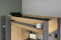 Kinder Parisot Hochbett HEAVY 1 braun/schwarz