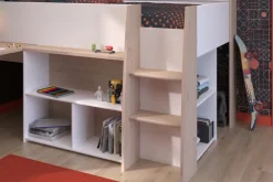 Kinder Parisot Hochbett LUCAS weiß/braun