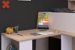 Kinder Parisot Hochbett LUCAS weiß/braun