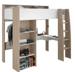 Kinder Parisot Hochbett SHELTER 11 braun/ weiß