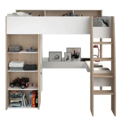 Kinder Parisot Hochbett SHELTER 11 braun/ weiß