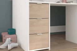 Kinder Parisot Hochbett TOM 1 weiß / braun