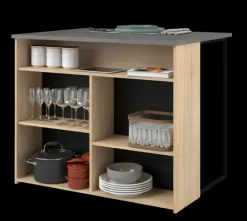 Parisot Kücheninsel FUMAY 12 ca. 109x90x80 Eiche Dekor/Beton Optik