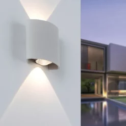 Paul Neuhaus Außenwandleuchte CARLO Aluminium/Kunststoff 8 x 7.6 x 3.2 cm Silberfarbig