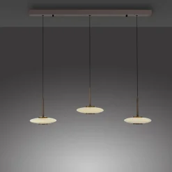 Paul Neuhaus LED Balkenpendel PURE VITRUM 3-flg braun