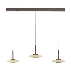 Paul Neuhaus LED Balkenpendel PURE VITRUM 3-flg braun