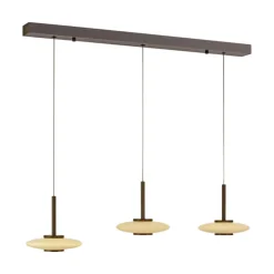 Paul Neuhaus LED Balkenpendel PURE VITRUM 3-flg braun