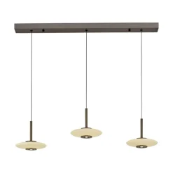 Paul Neuhaus LED Balkenpendel PURE VITRUM 3-flg braun