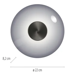 Paul Neuhaus LED Deckenlampe PURE VITRUM 22 cm grau