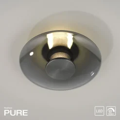 Paul Neuhaus LED Deckenlampe PURE VITRUM 22 cm grau