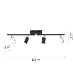 Paul Neuhaus LED Deckenlampe mit 4 Spots PURE-MIRA schwarz