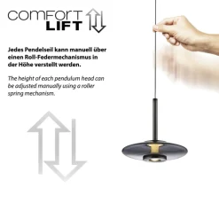 Paul Neuhaus LED Pendelleuchte PURE VITRUM 22 cm grau