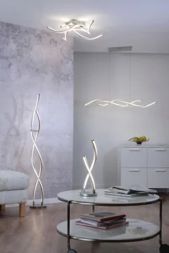 Paul Neuhaus LED Stehlampe Q MALINA 139 cm stahlfarbig