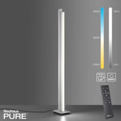 Paul Neuhaus LED Stehlampe PURE-LINES alufarbig