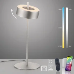Paul Neuhaus LED Tischlampe Q-ROTATE 16 cm alu-/nickelfarbig