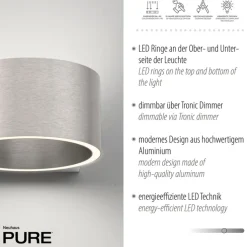 Paul Neuhaus LED Wandlampe PURE CLIPSE 15 cm aluminium