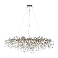 Paul Neuhaus Retrofit Kronleuchter ICICLE 150 x 75 cm stahlfarbig