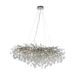 Paul Neuhaus Retrofit Kronleuchter ICICLE 150 x 75 cm stahlfarbig