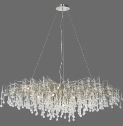 Paul Neuhaus Retrofit Kronleuchter ICICLE 150 x 75 cm stahlfarbig